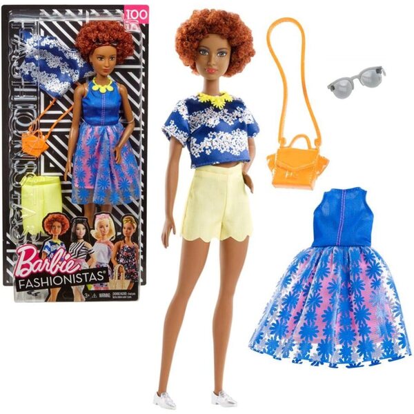 Barbie Fashionistas Blumenmuster mit zwei Outfits und Accessoires inklusive