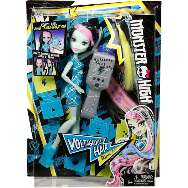 Monster High Frankie Stein Voltageous Hair – Puppe mit kämmbaren Haaren und Zubehör