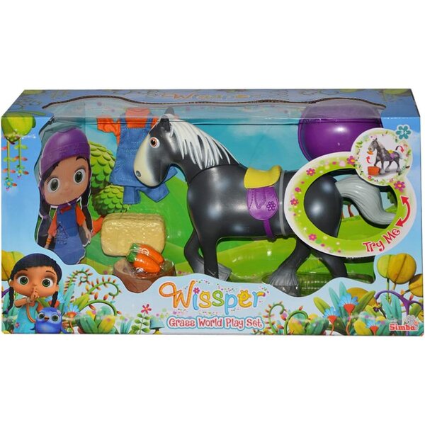 Simba Wissper Graswelt Set Gioco con Cavallo Herbert e Accessori Magnetici