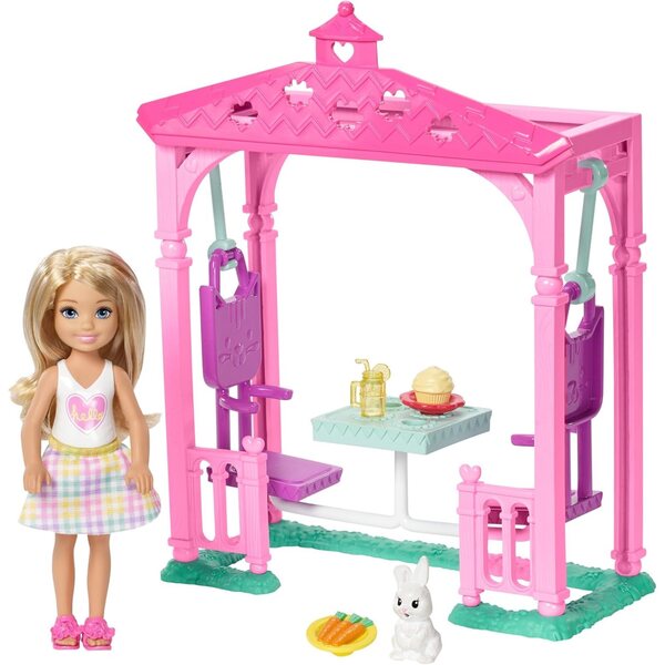 Barbie Club Chelsea mit Hase und Pavillon für Picknick – Outdoor-Spielset