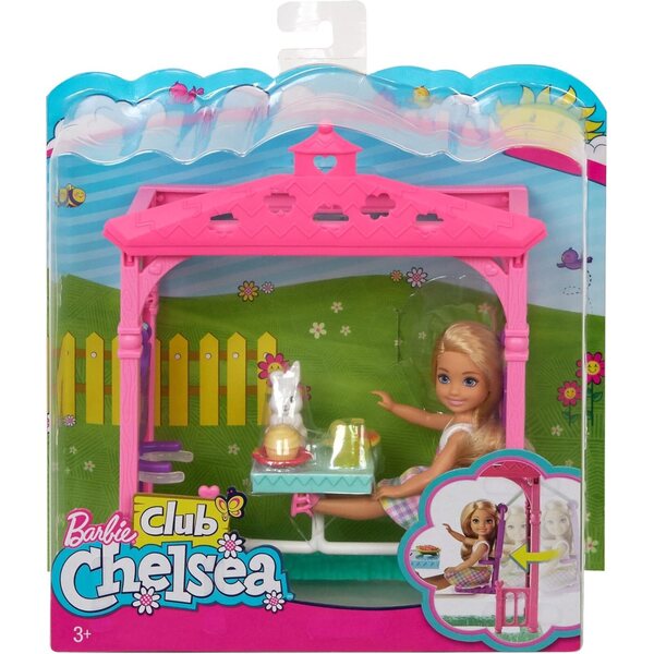 Barbie Club Chelsea con Coniglietto e Gazebo per Picnic - Playset Gioco All'aperto