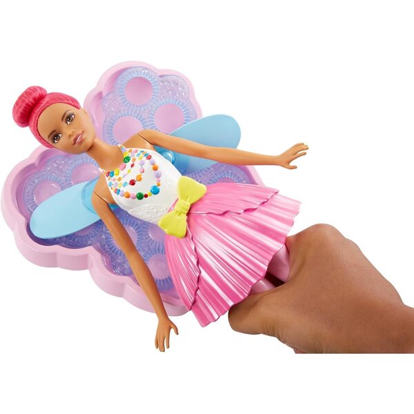 Barbie Magic Bubble Fairy mit Schmetterlingsflügeln, die Seifenblasen erzeugen