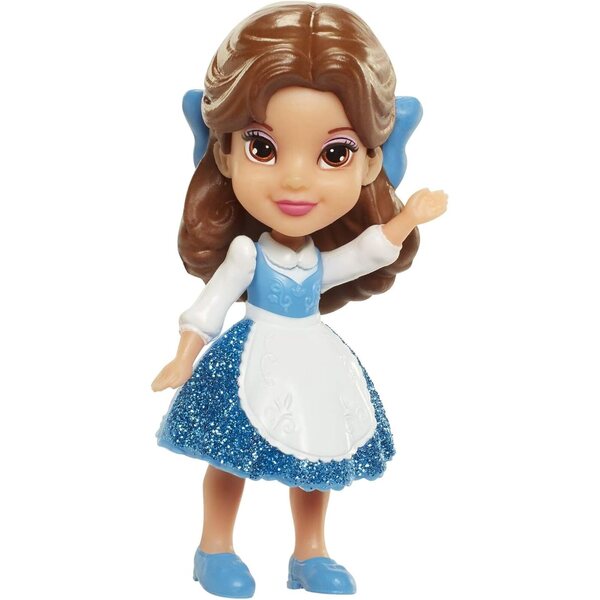 Disney Princess Mini Bambino Belle 8,9 cm Snodabile con Vestito Blu Sparkle Collection