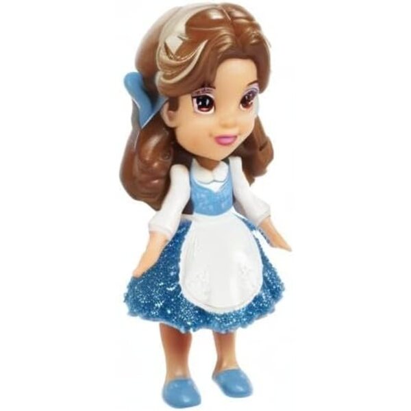 Disney Princess Mini Bambino Belle 8,9 cm Snodabile con Vestito Blu Sparkle Collection