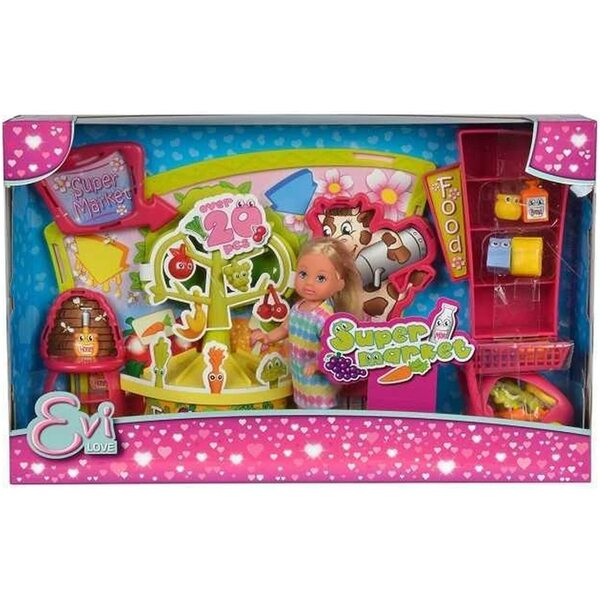 Simba Evi Love Supermarket – Kinderspielset mit Puppe und Zubehör