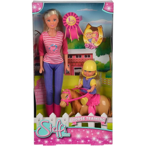 Steffi Love Set Addestramento Cavalli con Bambola Evi e Pony 29 cm Smoby