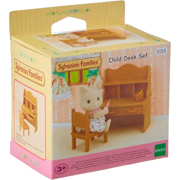 Sylvanian Families Kinderschreibtischset mit Stuhl und Zubehör für fantasievolles Spielen