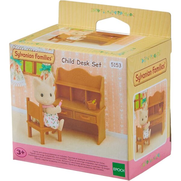 Sylvanian Families Kinderschreibtischset mit Stuhl und Zubehör für fantasievolles Spielen