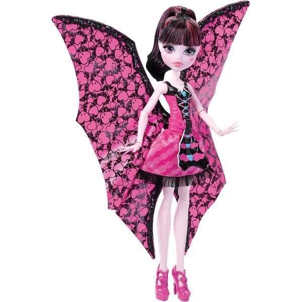 Monster High Mattel Draculaura Murciélago, verwandelbar mit Faltflügeln