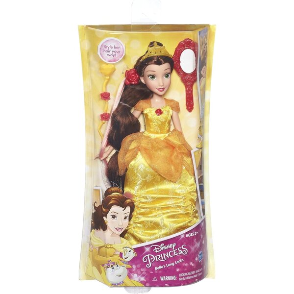 Disney Princess Long Locks Belle – Hasbro-Puppe mit langen Haaren und Accessoires