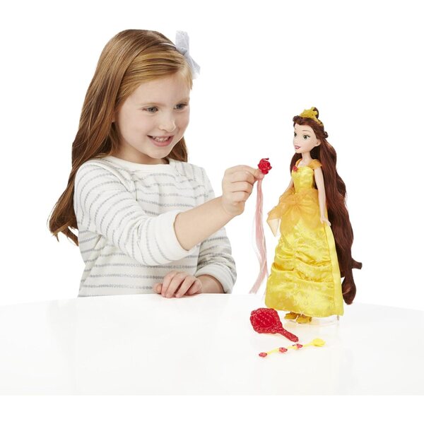 Disney Princess Long Locks Belle – Hasbro-Puppe mit langen Haaren und Accessoires