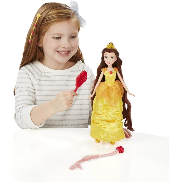 Disney Princess Long Locks Belle – Hasbro-Puppe mit langen Haaren und Accessoires