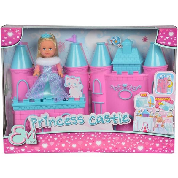 Simba Evi Love Ice Princess със сгъваем замък 29см за момичета