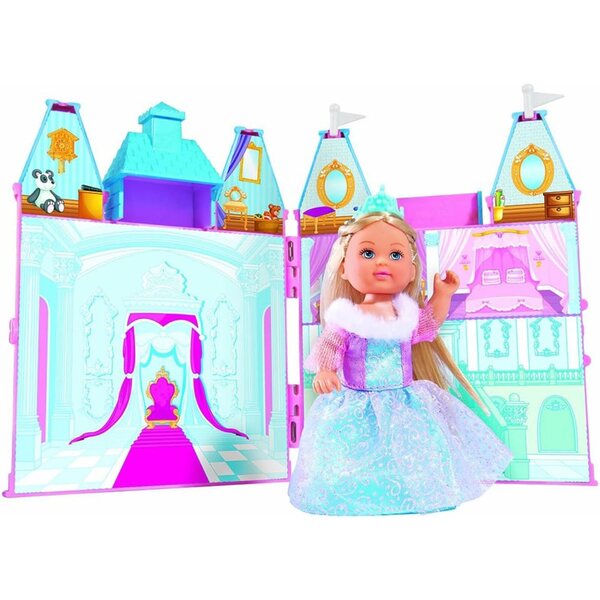 Simba Evi Love Ice Princess със сгъваем замък 29см за момичета