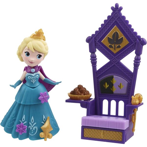 Hasbro La Regina di Ghiaccio Little Kingdom Elsa con Trono e Accessori per Bambini 4+