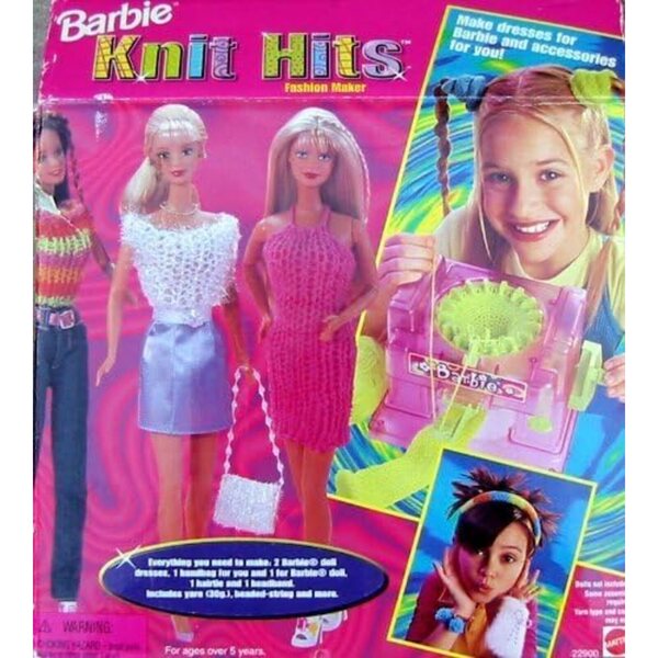 Barbie Knit Hits Fashion Maker kit per creare abiti e accessori a maglia dai 5 anni