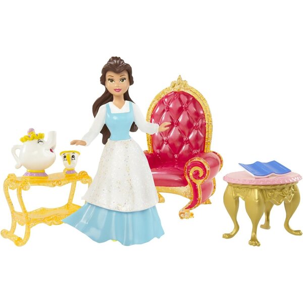 Disney Bella Puppe mit Möbeln – Spielset „Prinzessin und fabelhafte Freunde“.
