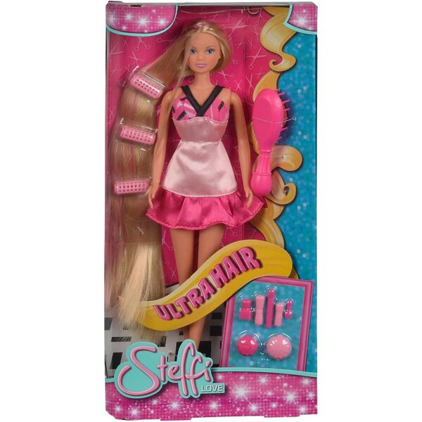 Steffi Love Ultra Hair Bambola con Capelli Lunghi e Accessori per Acconciature 29 cm