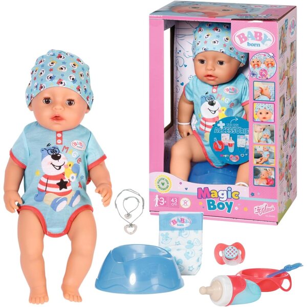 BABY born Magic Boy 43 cm mit 10 realistischen Funktionen und magischem Schnuller