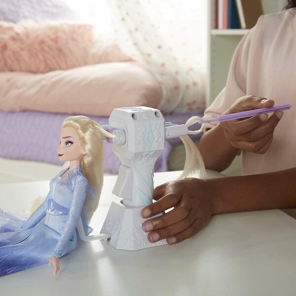 Bambola Elsa Frozen Sister Styles con capelli lunghi e strumento intreccia capelli
