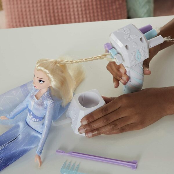 Bambola Elsa Frozen Sister Styles con capelli lunghi e strumento intreccia capelli