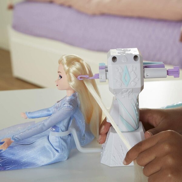 Bambola Elsa Frozen Sister Styles con capelli lunghi e strumento intreccia capelli