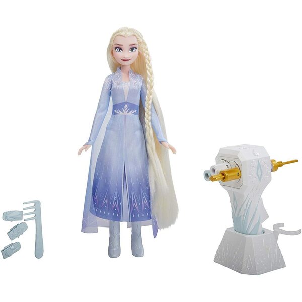 Bambola Elsa Frozen Sister Styles con capelli lunghi e strumento intreccia capelli