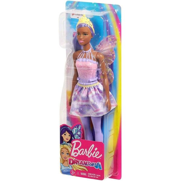 Barbie Dreamtopia Fee mit Flügeln und rosa Juwelen, Haaren und Tiara – Magie und Fantasie
