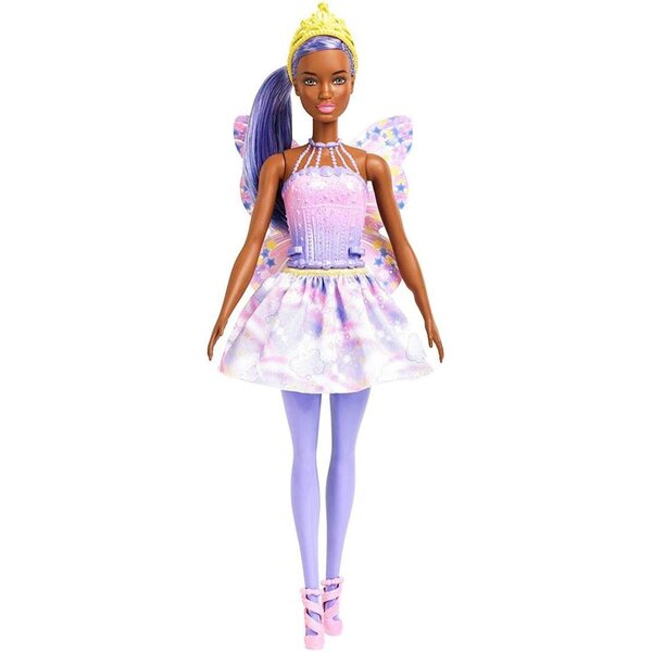 Barbie Dreamtopia Fatina con Ali e Gioielli Rosa, Capelli e Tiara - Magia e Fantasia