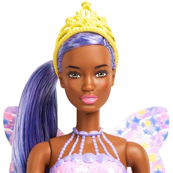 Barbie Dreamtopia Fatina con Ali e Gioielli Rosa, Capelli e Tiara - Magia e Fantasia