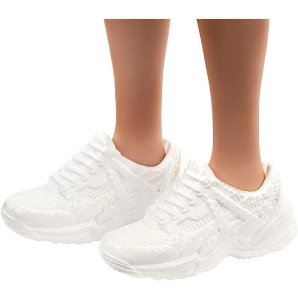 Barbie Fashionistas con Capelli Rosa, Top e Gonna Rossi, Sneakers e Braccialetto, Età 3+