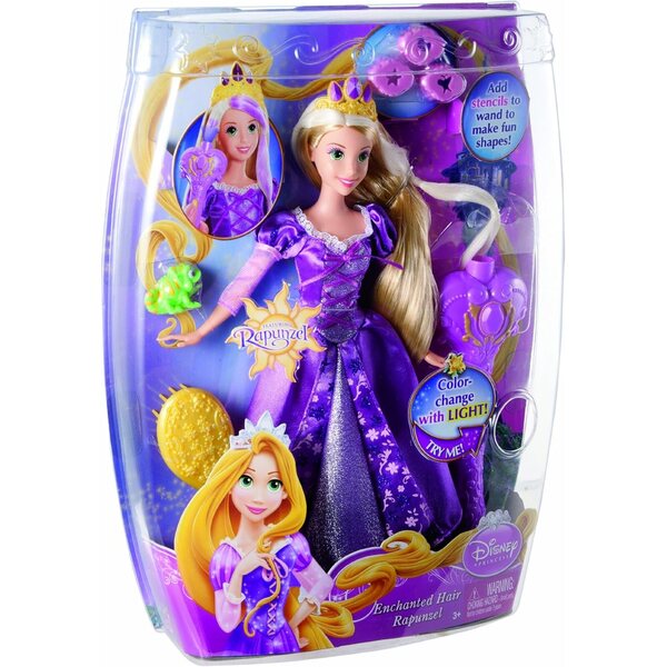 Disney Princess Rapunzel Fairytale Hair – Ändern Sie die Farbe ohne Wasser mit einem Zauberstab