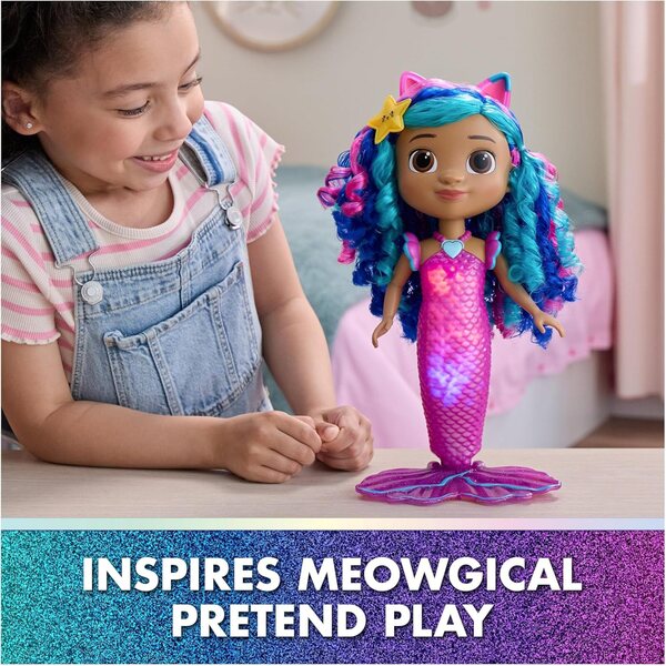 Gabby's Dollhouse: The Movie Sing & Shine Mermaid Gabby Interaktive Meerjungfrauenpuppe 14"