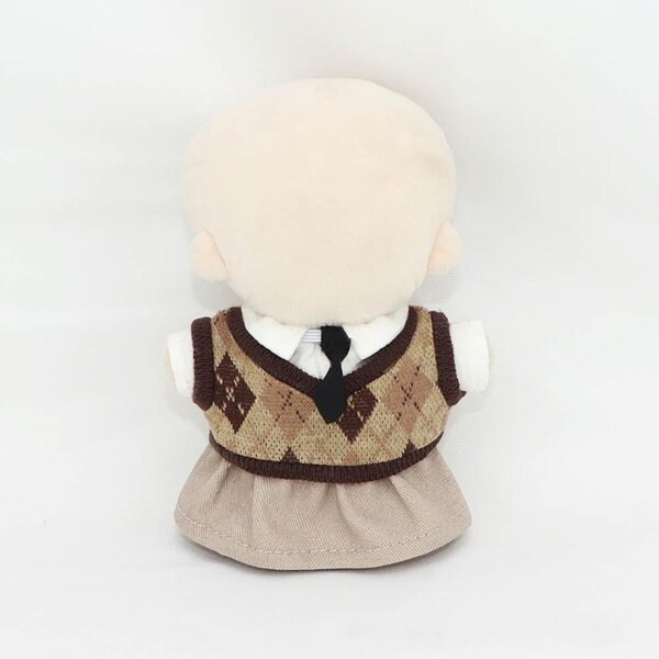 Set abbigliamento niannyyhouse per bambole peluche 10 cm: camicia, gonna, cravatta, gilet