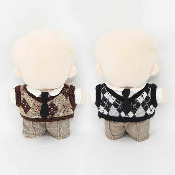 Set abbigliamento niannyyhouse per bambole peluche 10 cm: camicia, gonna, cravatta, gilet