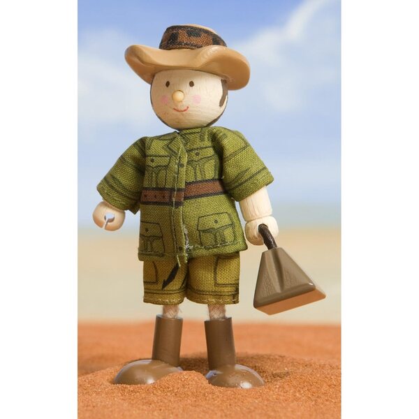 Le Toy Van Budkins Dottore Safari in Legno Snodabile con Abiti in Tessuto