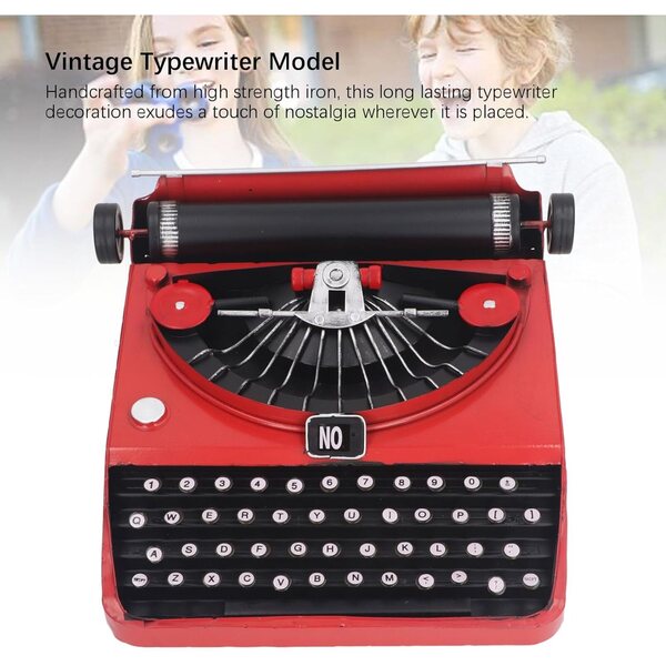 Modello retrò macchina da scrivere vintage in ferro 31x31 cm - decorazione unica casa e ufficio