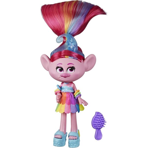 Hasbro Trolls World Tour – Poppy Glamour mit 2 Sounds und buntem Rock-Pop-Look
