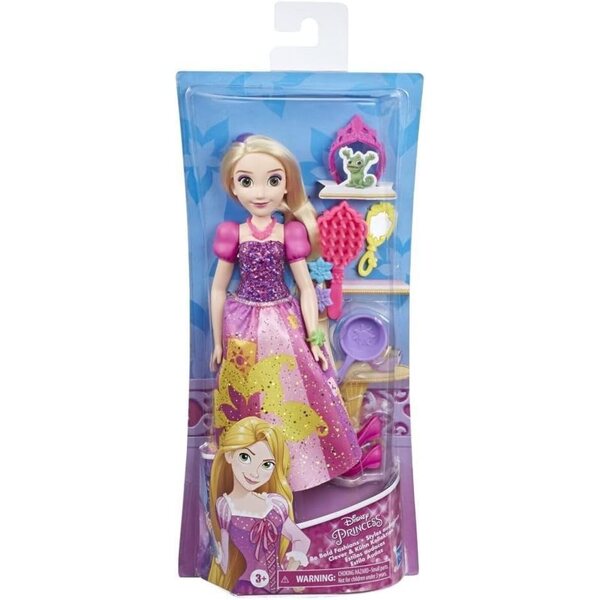 Bambola Disney Princess Rapunzel con Abito Vivace e Accessori per Capelli