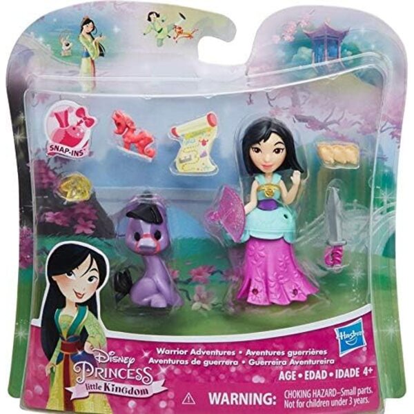 Disney Princess Little Kingdom Mulan 8 cm Puppe mit Zubehör und Haustier