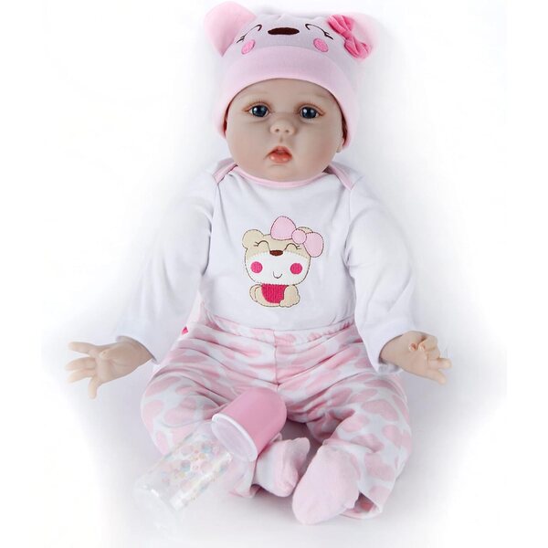 22 Zoll 55 cm realistische Reborn-Puppe mit Mohair und komplettem Zubehör