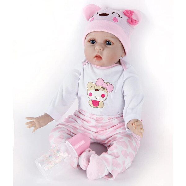 22 Zoll 55 cm realistische Reborn-Puppe mit Mohair und komplettem Zubehör