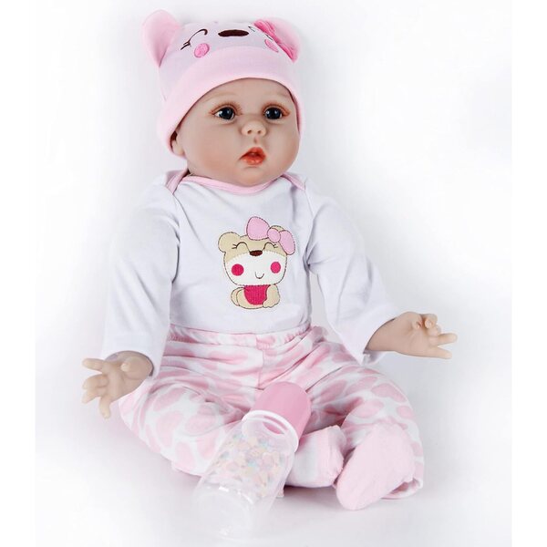22 Zoll 55 cm realistische Reborn-Puppe mit Mohair und komplettem Zubehör