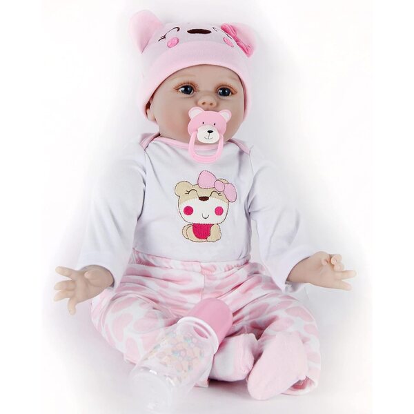 22 Zoll 55 cm realistische Reborn-Puppe mit Mohair und komplettem Zubehör