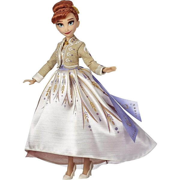 Anna Frozen 2 Puppe mit funkelndem weißen Kleid und Disney-Modeaccessoires
