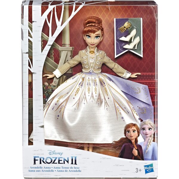 Bambola Anna Frozen 2 con Abito Bianco Scintillante e Accessori Moda Disney