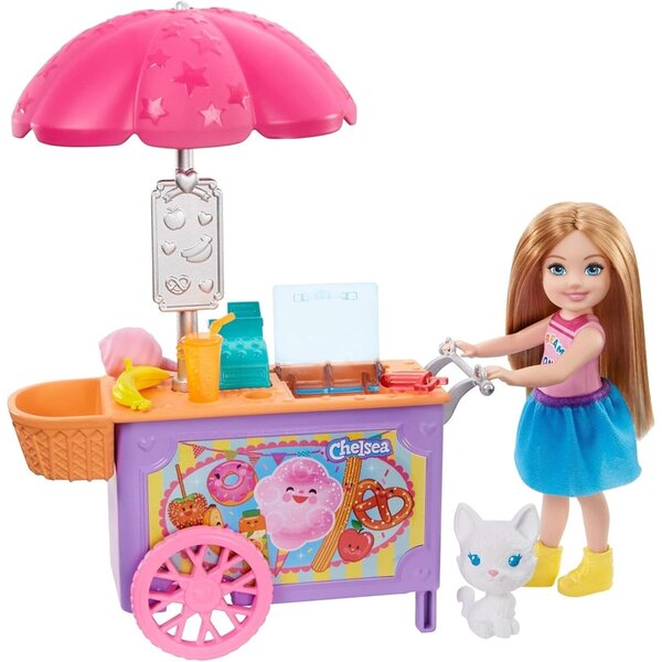 Accessori Barbie Chelsea: gazebo picnic e carretto gelati assortiti per bambini