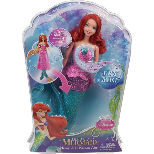 Disney-Prinzessin Ariel-Puppe, die mit Musik von einer Meerjungfrau in eine Prinzessin verwandelt werden kann