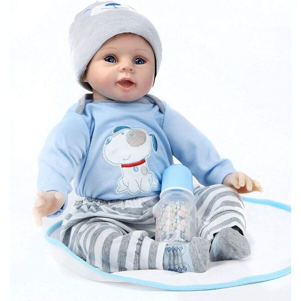 ZIYIUI Realistische Neugeborene Reborn-Puppe 55 cm mit komplettem Zubehör und Weichheit