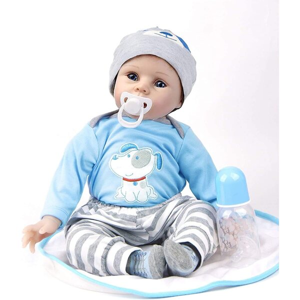 ZIYIUI Realistische Neugeborene Reborn-Puppe 55 cm mit komplettem Zubehör und Weichheit